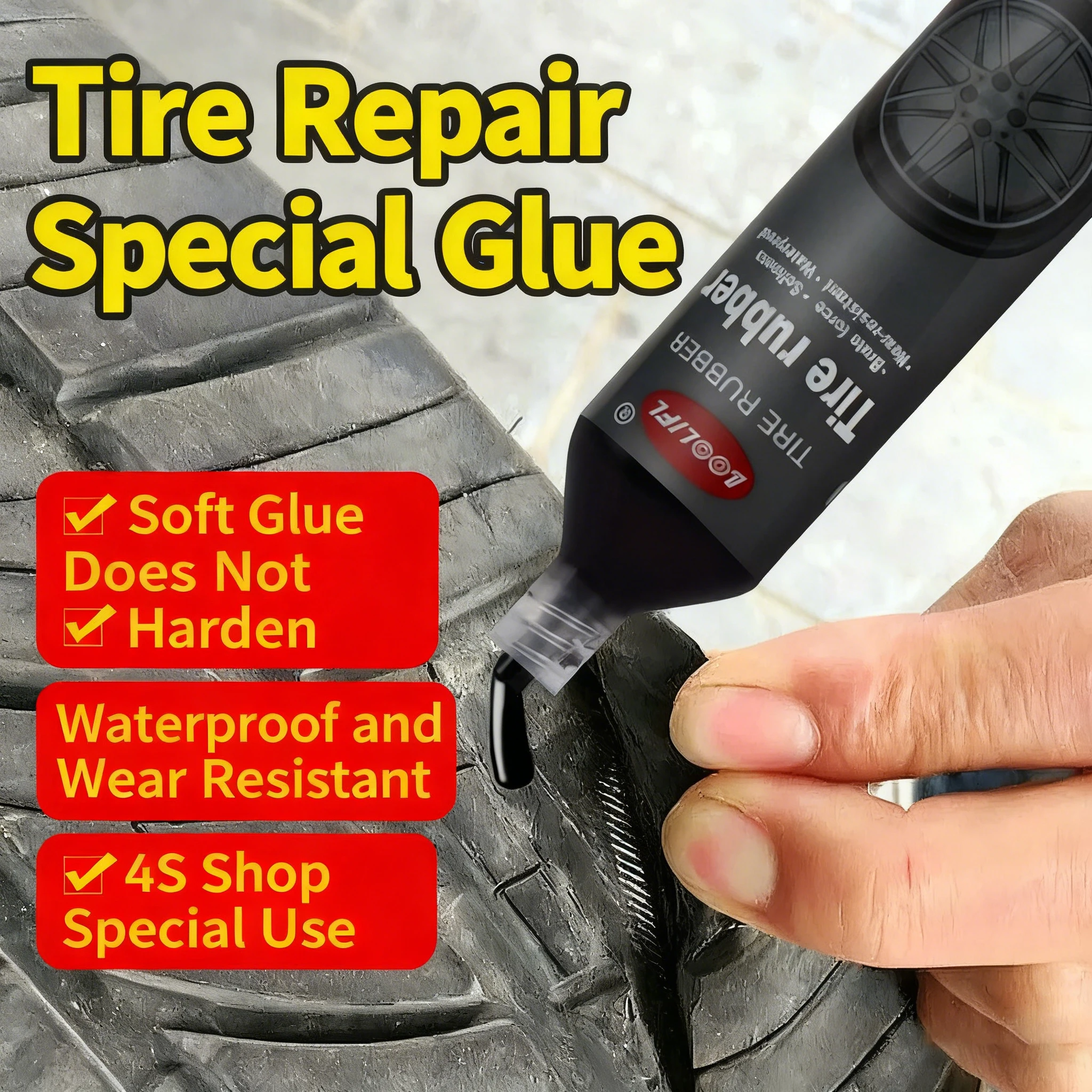 380タイヤ修理液クイックシーラント、自動車およびオートバイのゴム用万能漏れ防止タイヤ修理ソリューション、工具不要