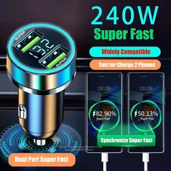 UYUXIO Dual USB Port Car Phone Charger Super Fast Charging Adapter with Voltage Display for iPhone Samsung Oppo Vivo Huawei