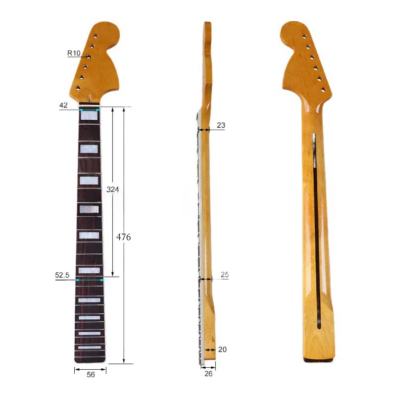 Big head electric guitar neck 22 frets 6 strings bright Canadian maple binding musical instrument accessories DIY