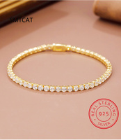 Moissanite Bracelet for Women Solid 14K 10K Yellow Gold GRA Moissanite Tennis Bracelet for Engagement Christmas Gifts