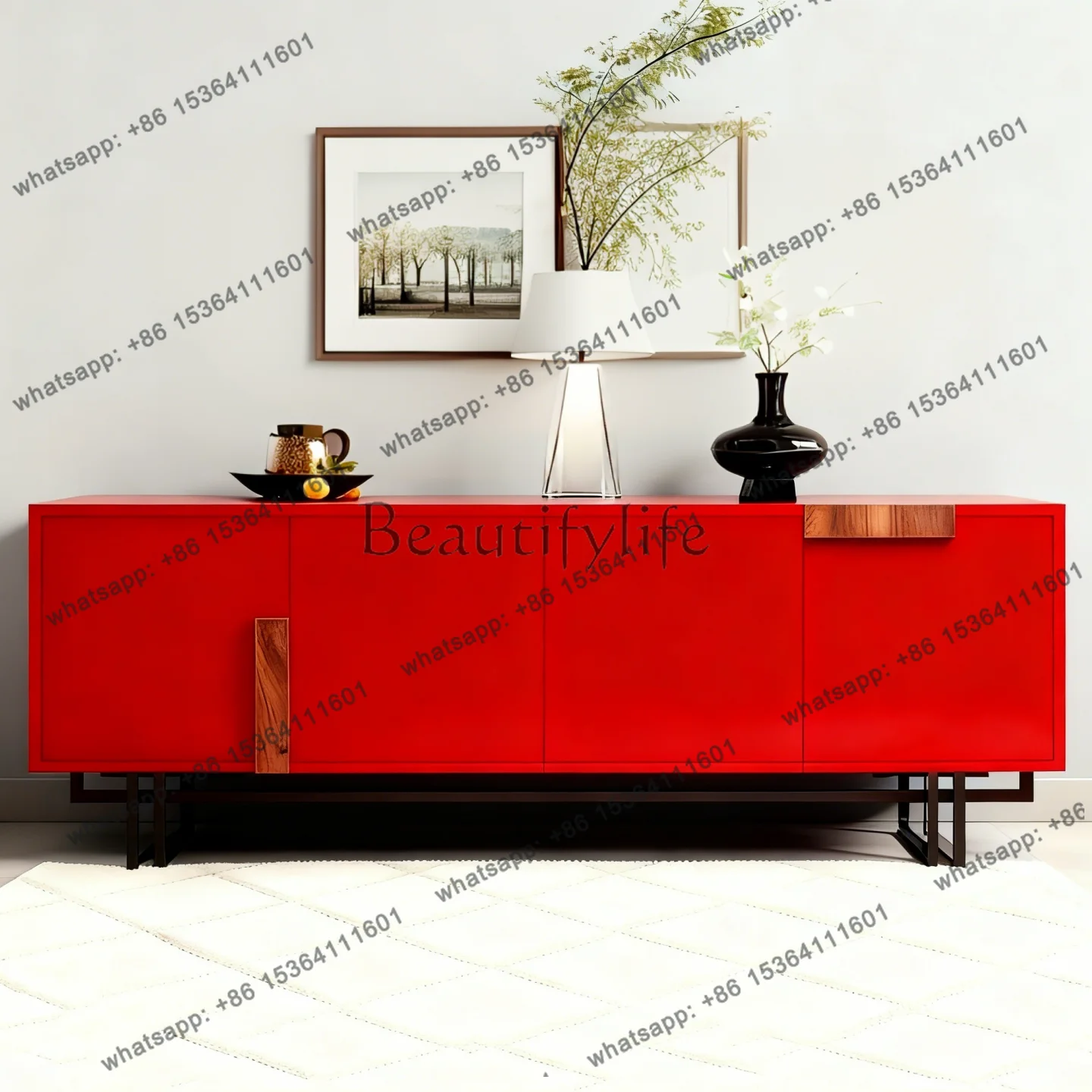 Medieval style paint meal side entrance shoe cabinet living room wall storage decorative cabinetFactory Direct