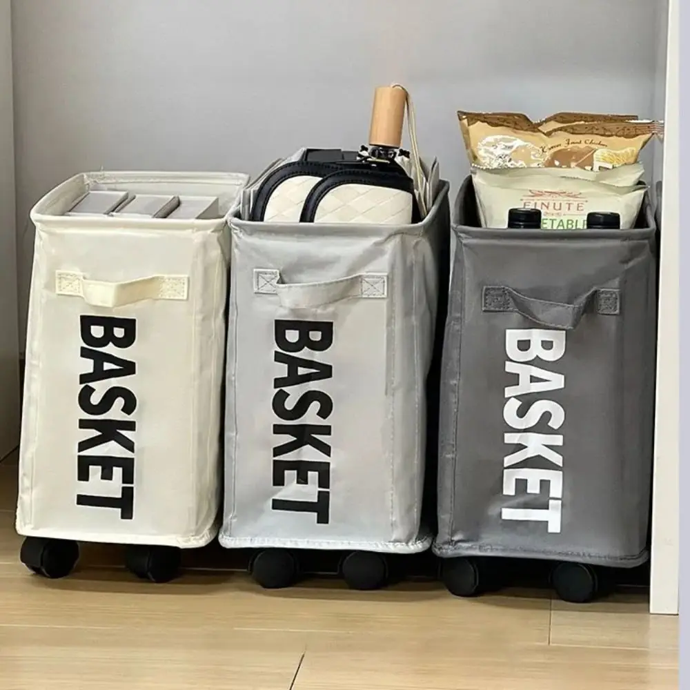 Faltbares Design, Kleiderkorb mit Rollen, wasserdichtes Material, kleine Größe, multifunktionaler Aufbewahrungskorb, Rollwagen unter dem Tisch