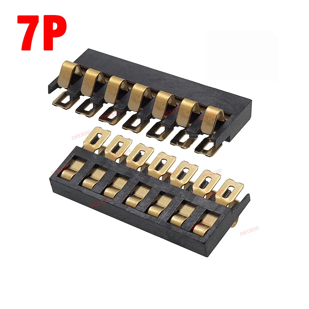 10 SMT Spring Battery Connector 2.0 MM Pitch 2P 3P 4P 5P 6P 7P 8 Pin Male Female Contact Power Charge Gold Plated 3U Low Profile