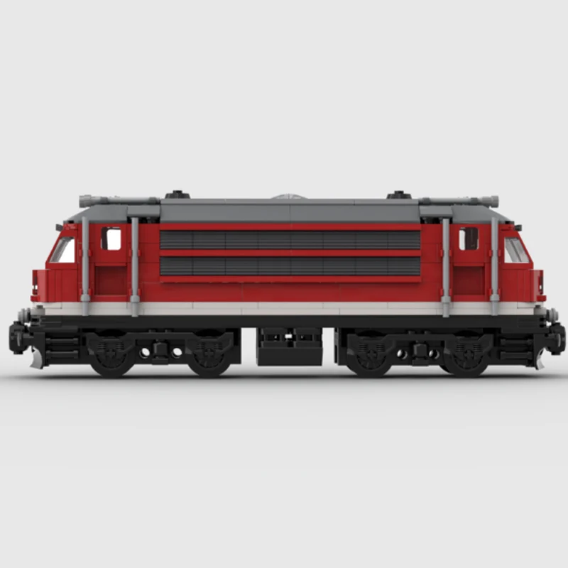Model samochodu miejskiego MOC Klocki konstrukcyjne Czerwona lokomotywa towarowa z silnikiem diesla Technologia modułowa Prezenty świąteczne dla dzieci Zabawki do składania Zestaw