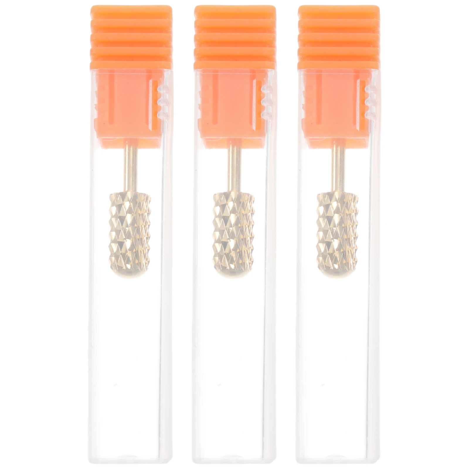 3pcs Drill Bits Tungsten Steel Golden 3 Shapes C Teeth Manicure Accessories Manicure Nail Bits Salon Spa Tools