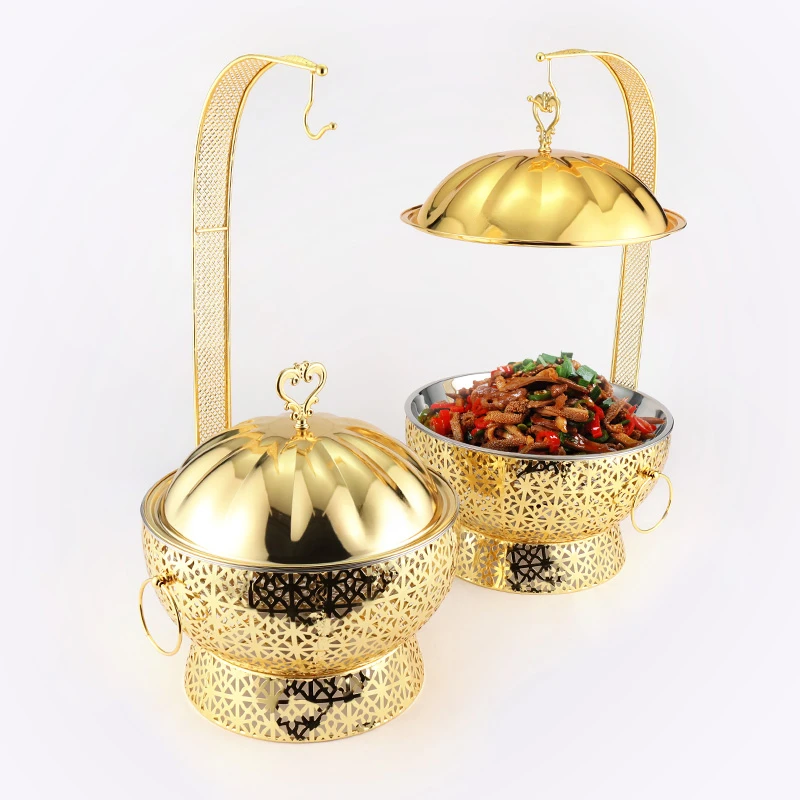 gold stainless steel buffet food warmer