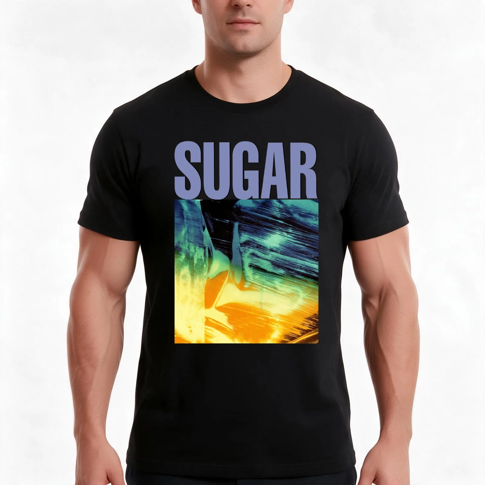 Sugar Copper Blue For Fans T-Shirt, Summer Casual Cotton Tee, Oversized Streetwear Tops, Vintage Graphic Print, Unisex Men Women