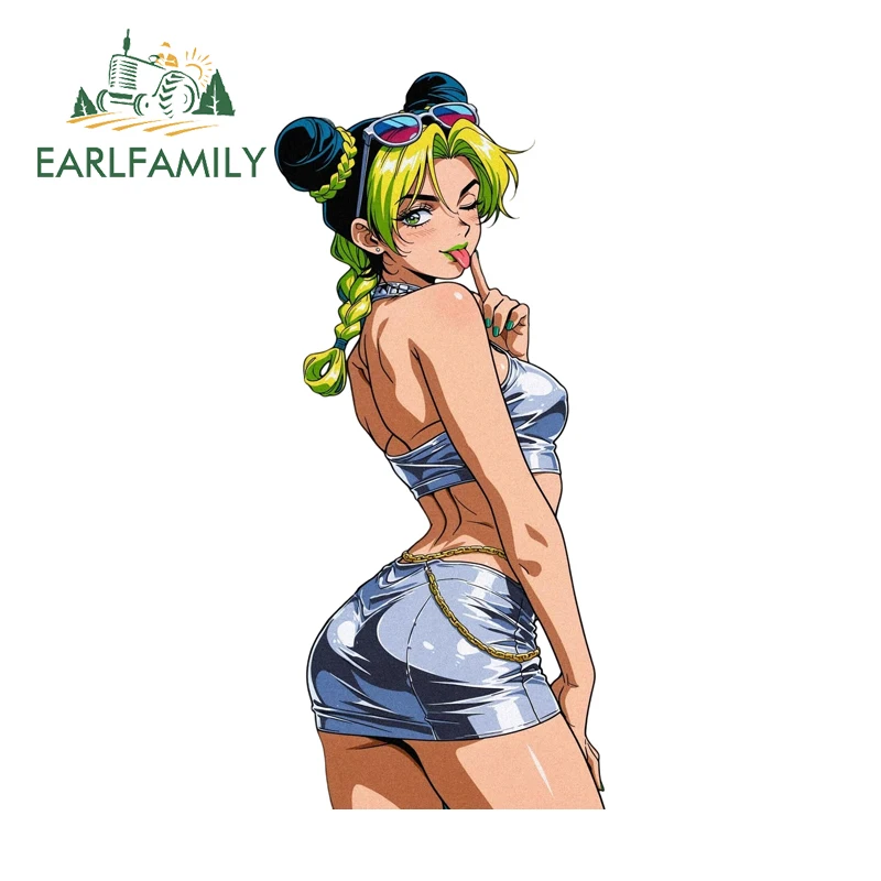 

EARLFAMILY Крутые винтажные аниме-наклейки Kujo Jolyne для мотоциклов, солнцезащитные, устойчивые к царапинам, внешние аксессуары для декора