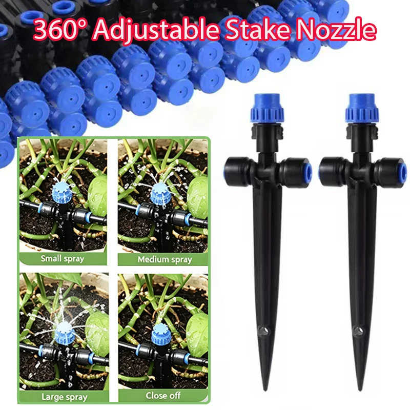 Multi-mode Ground Stake Bubbler Sprinkler Adjustable Flow Quick Connect Nozzle DIY Home Garden Landscape Green Watering System