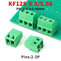 (10 uds.) KF128 5.0mm 5.08mm Enchufe recto 300V 10A 5.0 / 5.08 Pitch Tipo tornillo PCB Bloque de terminales Splicable 2-3Pin