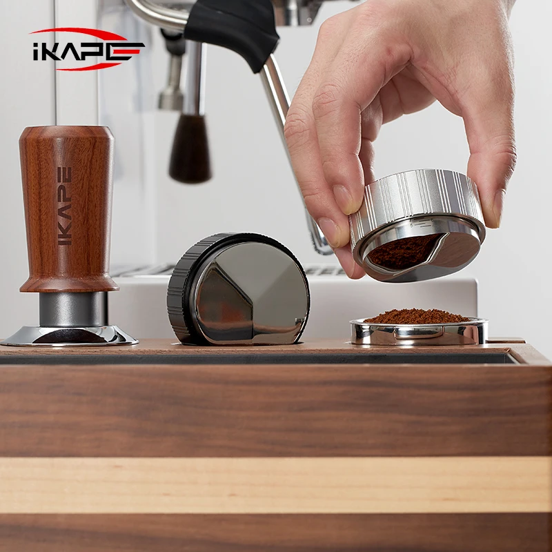 IKAPE موزع قهوة اسبريسو ومكبس راحة اليد قابل للتعديل 3 منحدرات 49/51/53/58 مللي متر Portafilter رأس ألومنيوم قاعدة من الفولاذ المقاوم للصدأ #1