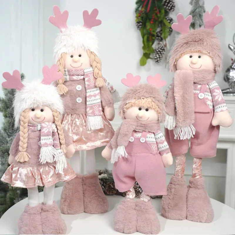 

Popular Christmas Pink Plush Fabric Doll 2024 Christmas Eve Children Surprise Gift Home Desktop Decoration Celebrating New Year