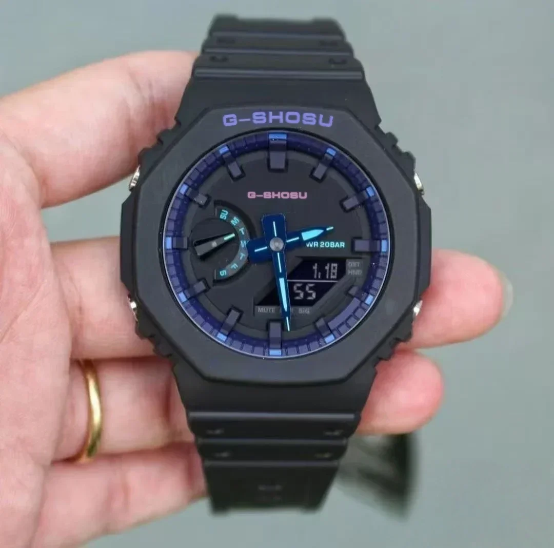 9898 متجر LED شاشة مزدوجة وظيفية بالكامل بالتوقيت العالمي وظيفية بالكامل للجنسين ساعة رقمية مقاومة للماء قرص كبير