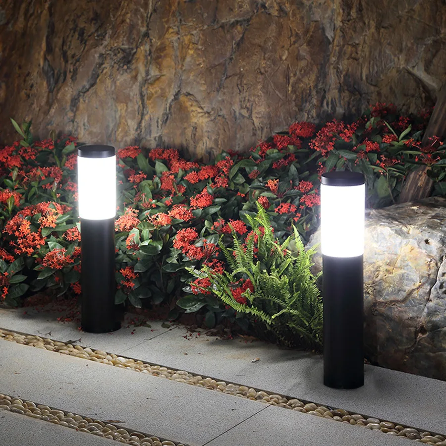 

Outdoor Solar Garden LED Lights, Solar LED Ground Lawn Lamp, Solar Energy Powered LED Column Pathway Lighting(2 Pack)