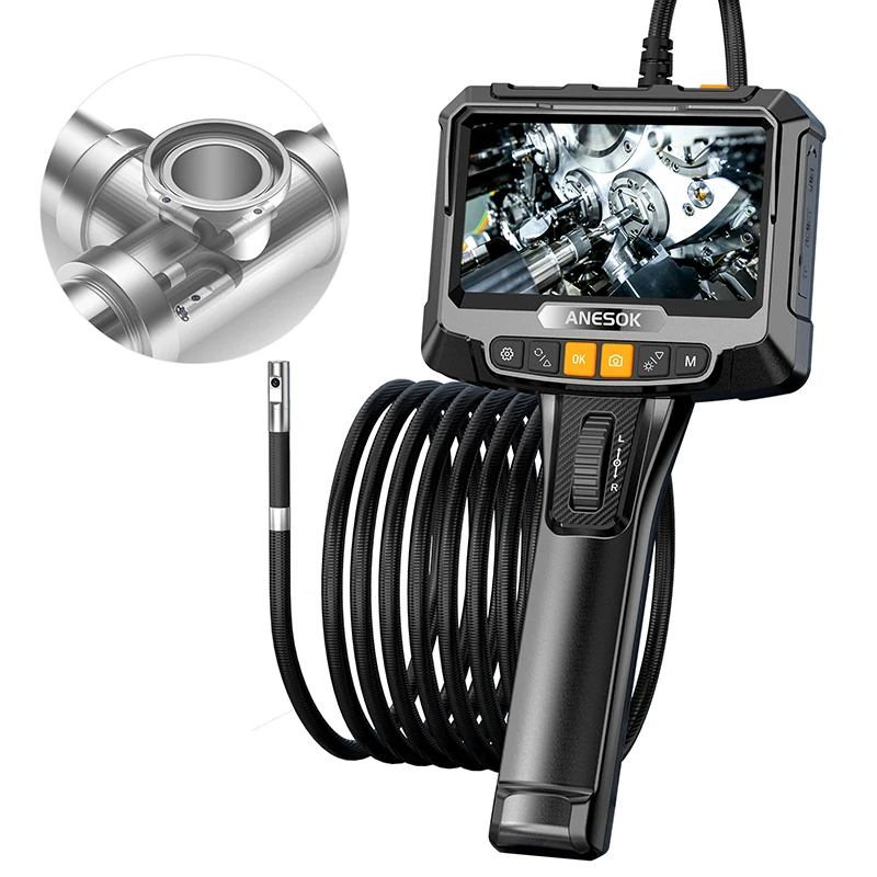 ANESOK S10 Top Sell 360 Degree Industrial Endoscope Inspection Camera 360 Degree Camera  Articulations 8/6mm 1m/2m Snake Tube