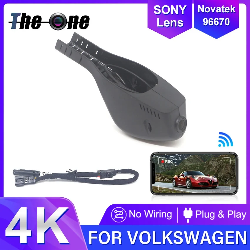 4K Dash Cam For Volkswagen Tiguan MK2 (2nd Gen) 2016-2024, Built-in WIFI & APP, UHD Recording Dashcam, Plug-and-Play Reliable