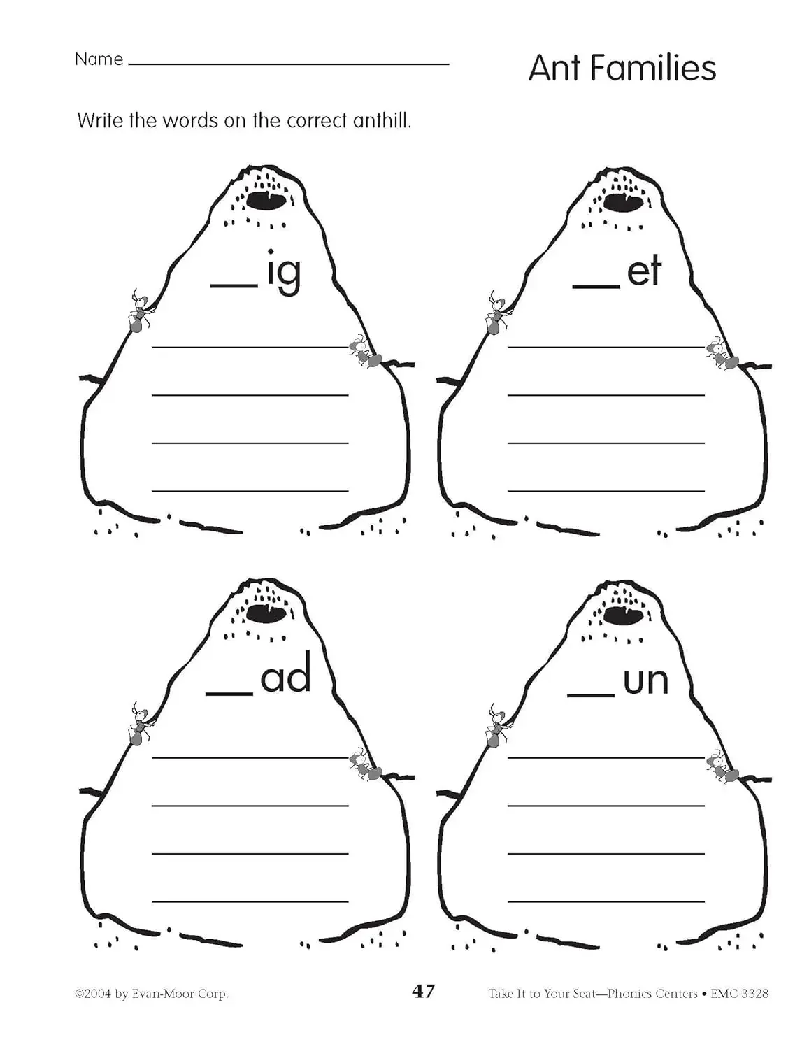 Evan-Moor خذها إلى مراكز الصوت الخاصة بمقعدك، مصنف الصفوف K-1، العمر 5 6 7 8، الكتاب الإنجليزي 9781557999818 #4