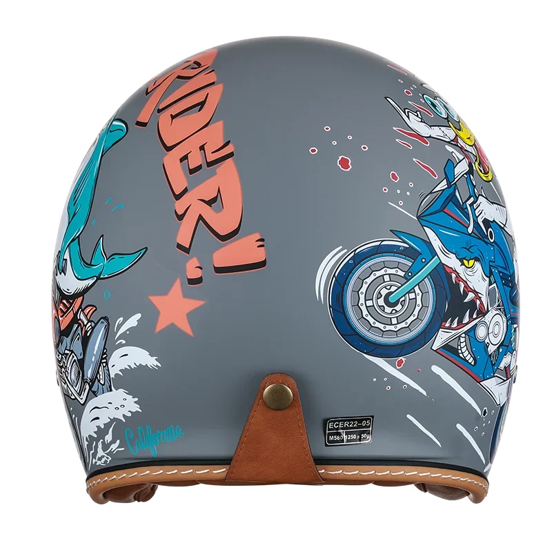 Cyril Helmets for Motorcycles Accessories 3/4 Open Face Lightweight DOT Certified Safety Retro Cascos Moto Helmet