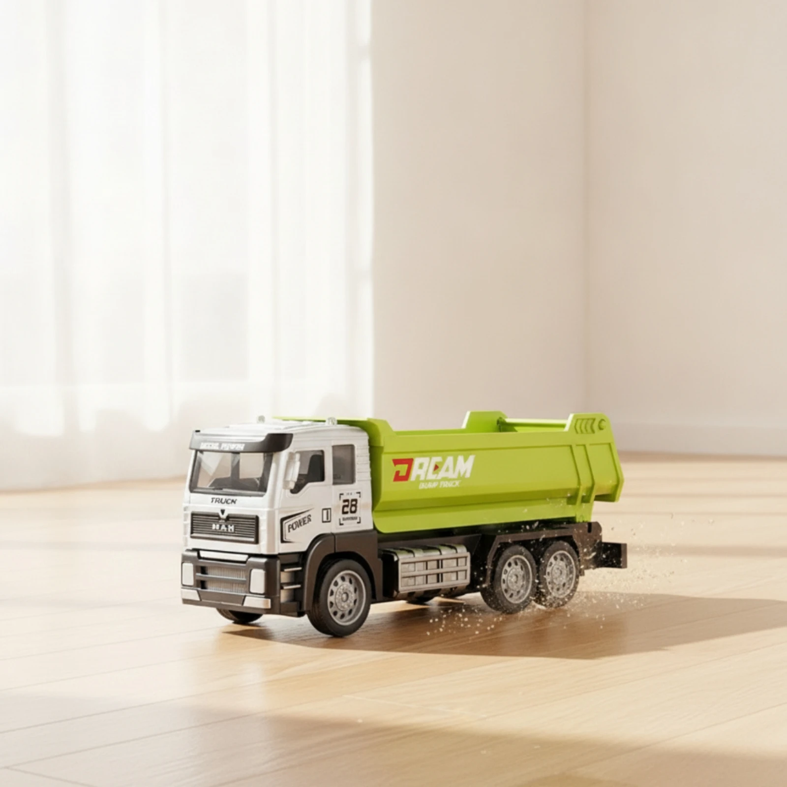 Dump Truck Toy Alloy Dump Truck with Working Bed Pull-Back Diecast for Children, Sandbox, Playroom
