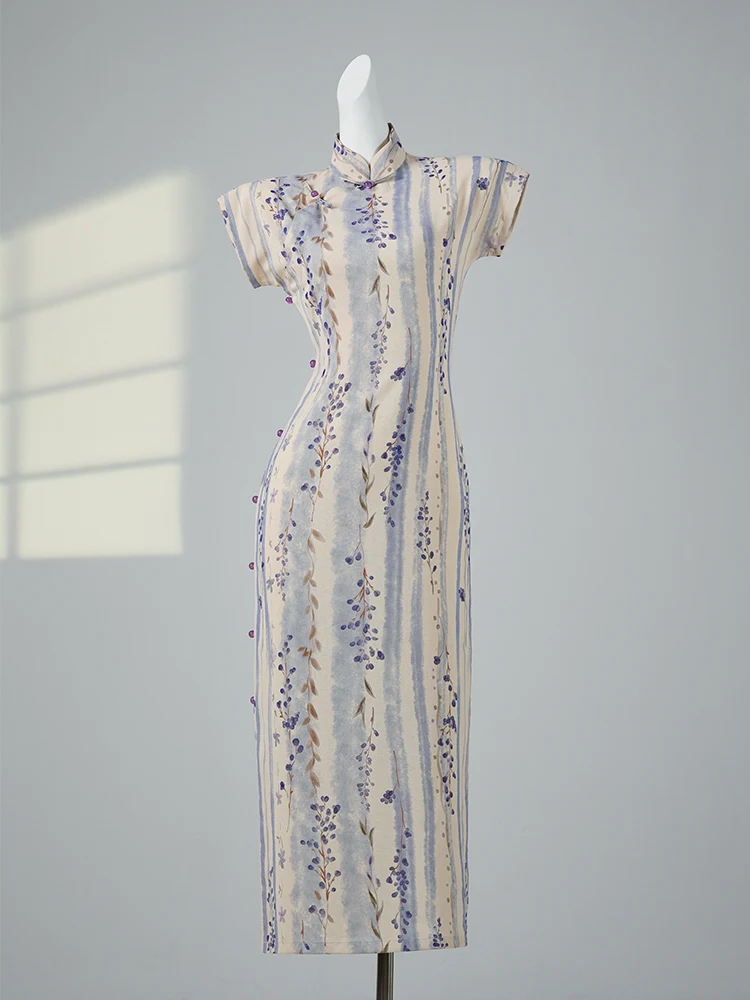 

Young Sle Office Appropriate Summer New Ancient Full Opening Vintage Daily Improved High End Feeling Long Qipao