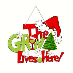Christmas Decorations Hanging Sign - Christmas Wooden Door Sign Thief Stole Decor for Holiday Xmas Door Wall Tree Decorations In