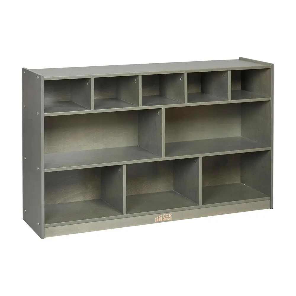 5+5 Cubby and Storage Mobile Tray Cabinet, Classroom urniture, Grey Wash | Durable birch, GREENGUARD Gold Certiied, 5 cubbies, 5