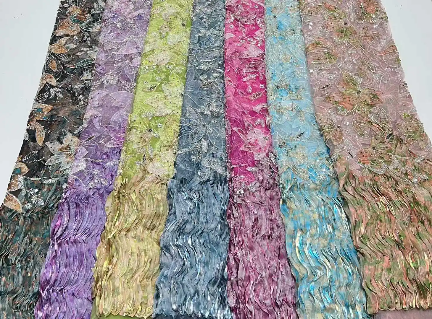 African Nigerian Groom Sequins Heavy Beads Lace Fabric High End Luxury French 3D Embroidery Wedding Party Lace Fabrics AH1596