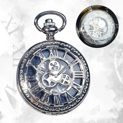 Montre de Poche Bidimensionnelle en Argent, Pièces Mécaniques Classiques Creuses Romaines