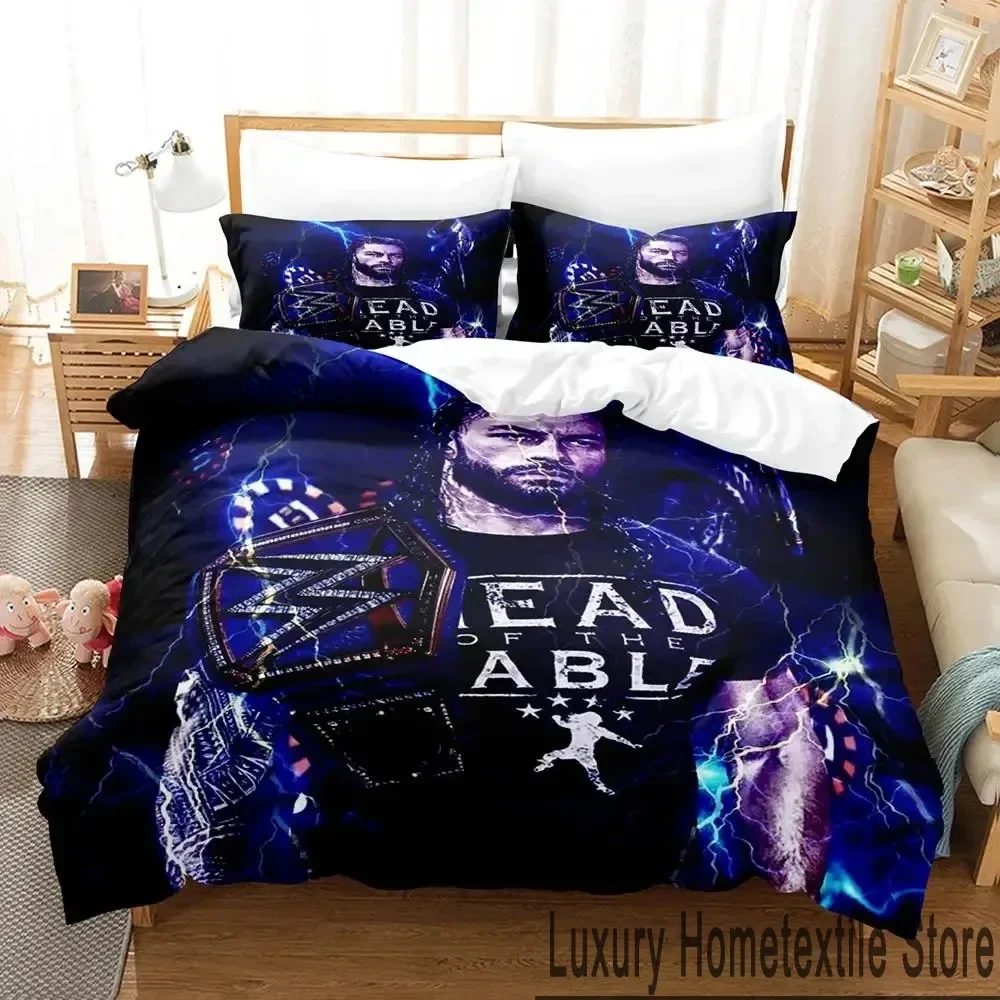 3D Print Wrestler Roman Reigns Bedding Set Boys Girls Twin Queen King Size Duvet Cover Pillowcase Bed boys Adult