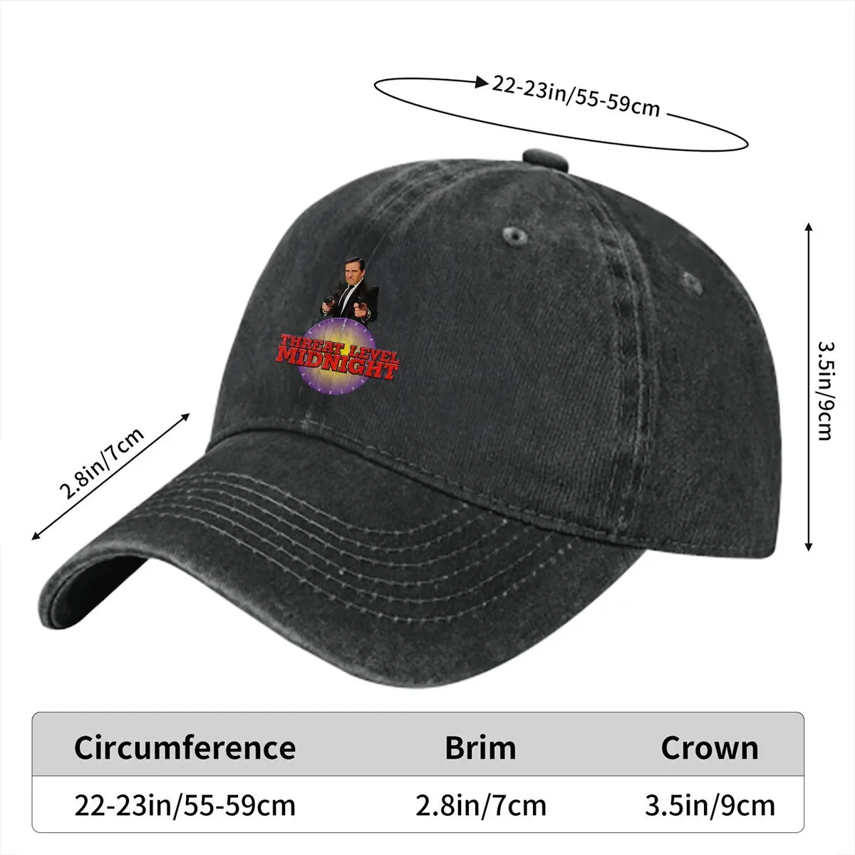 Threat Level Midnight Retro Baseball Caps Peaked Cap The Office Sun Shade Cowboy Hats for Men Trucker Dad Hat