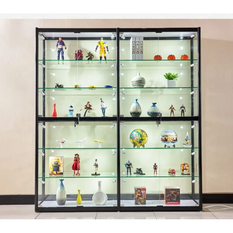 custom.Boutique Custom Cheap Retail Store Furniture Glass Display Cabinet Hand Model Toy Display Showcases With Led Light