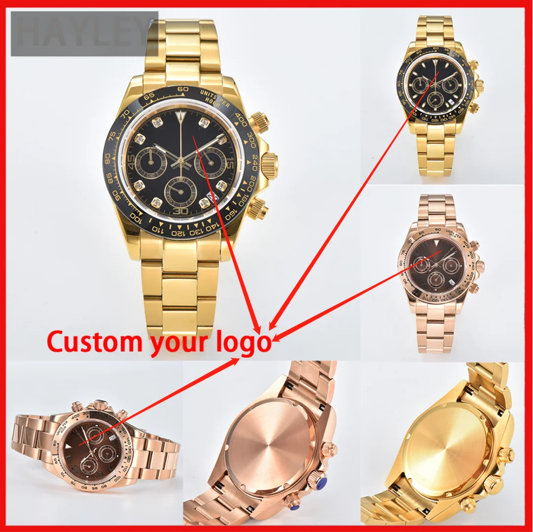 

New Special Offer 39.5MM Men's Watch Multifunctional Quartz Timing Watch Custom Logo VK63 Movement Sports Waterproof