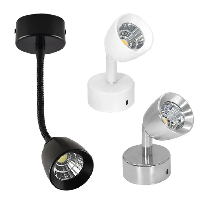 

Светодиодные потолочные светильники Фоновое настенное освещение Светодиодная настенная витрина Лампа Вращающаяся на 360 градусов регулировка Светодиодные точечные светильники 3 Вт 5 Вт AC85 ~ 265 В