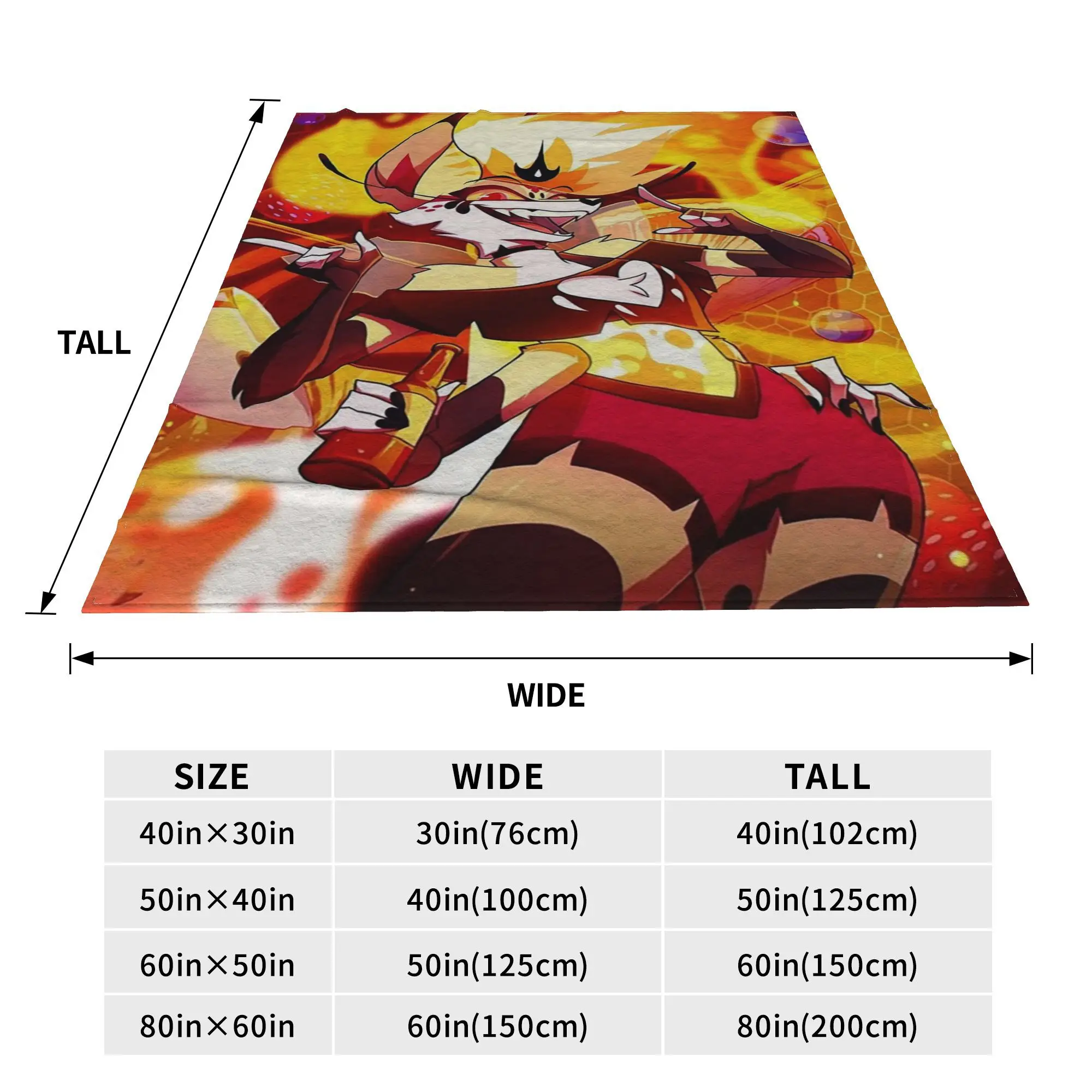 Flannel Throw Blanket Helluva Boss Beelzebub Warm Plush Blankets Soft  Bedspread for Bed Living room Home Travel Couch