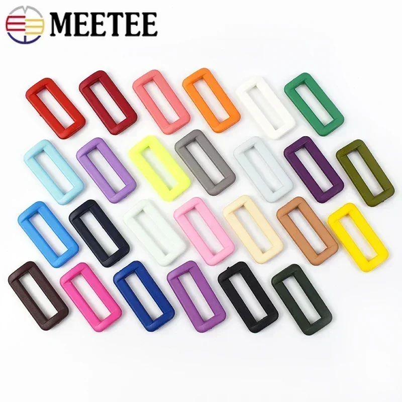 20/50 pz Meetee 15/20/25/30mm plastica quadrato O Ring fibbie borsa cinghia connettore gancio tessitura regolare fibbia della cintura accessorio per