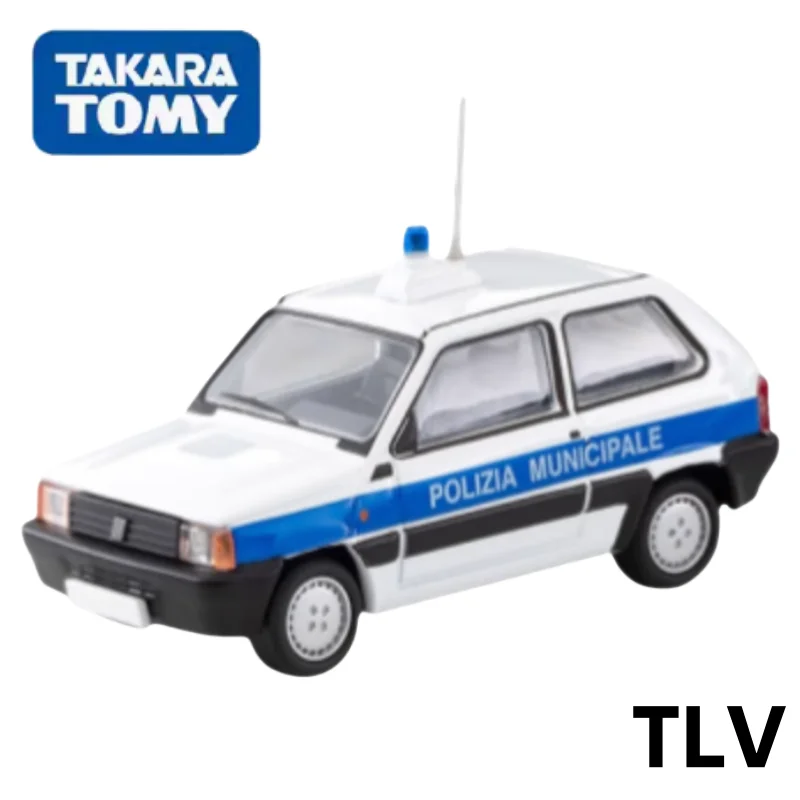 TOMICA TLV 1:64,240a Fiat panda Police car alloy die cast car model, children's birthday toys gift trendy accessories.