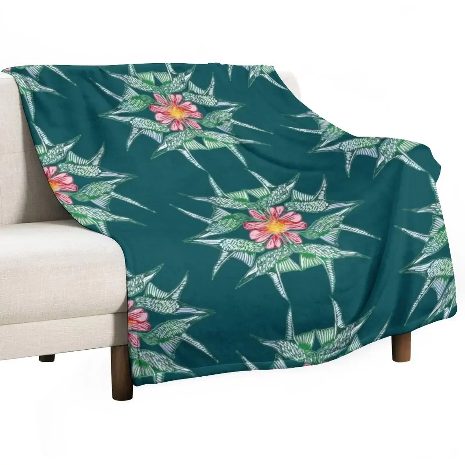 Field Colibri Throw Blanket Furry Moving Blankets