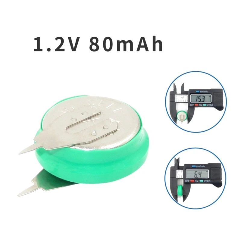 Long lasting 1.2V 80mAh Coin Cell 10 NiMh Rechargeable Batteries for Electric Toy Solar Equipment Calendar