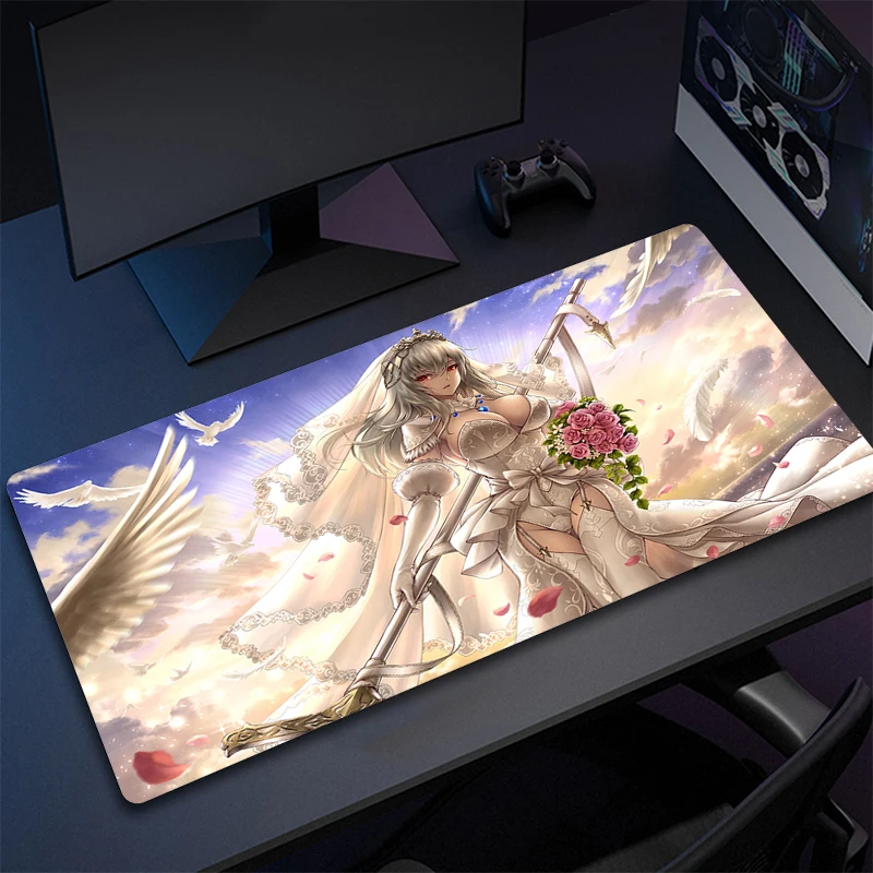 

Keyboard Mouse Pad Azur Lane Large Gaming Mousepad XXL Gamer Locking Edge Computer Mouse Mat Anime Non-Slip Game Keyboard Pads