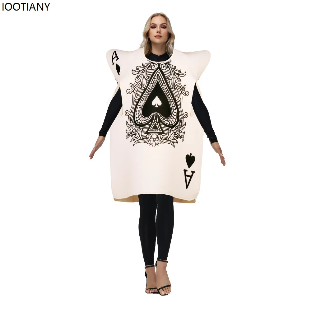 

King Of Spades Adult Role Play Costume Camouflage Sponge Party Jumpsuit Women's Men's Carnival Purim Stage Performance Suit 2025