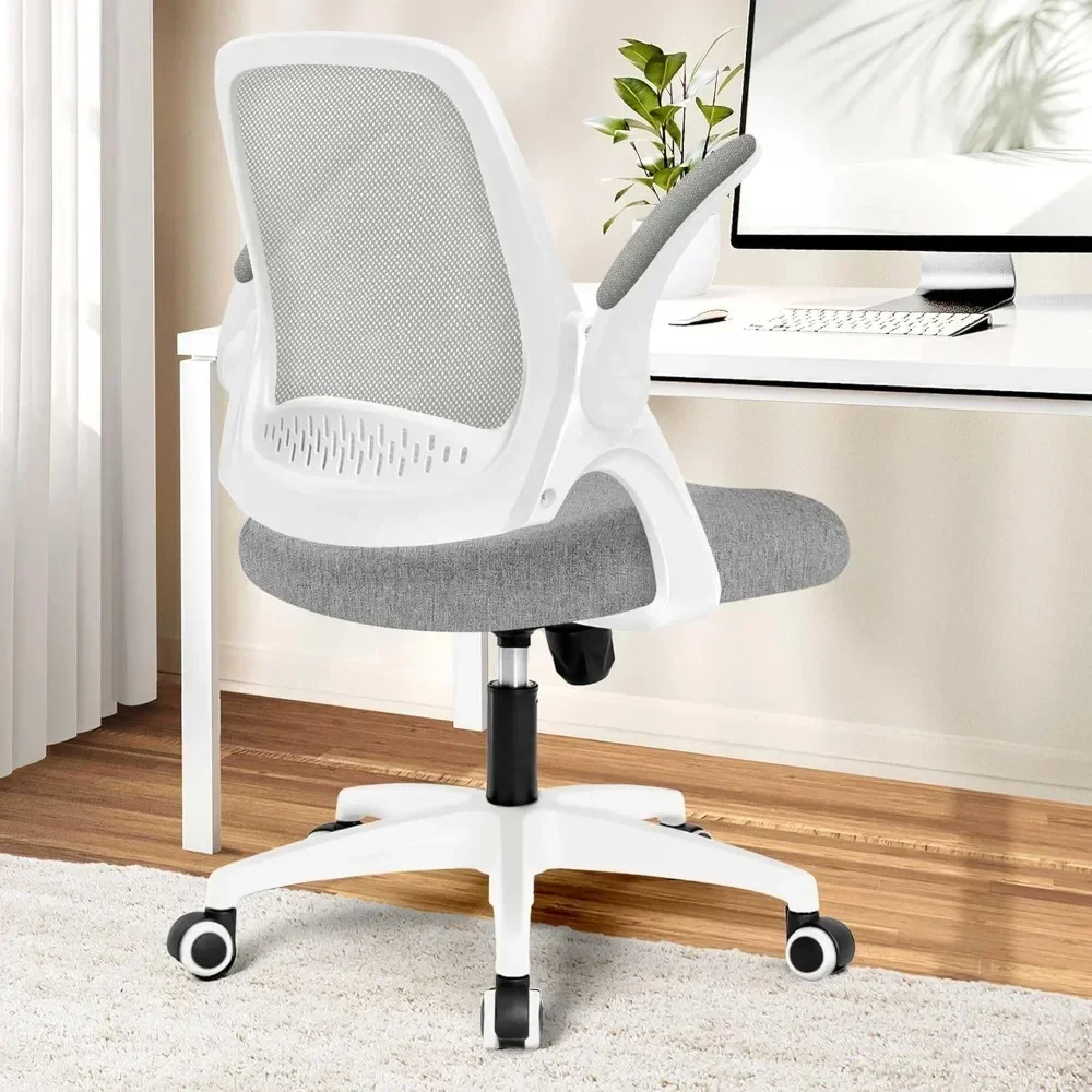 Office Desk Computer Gaming Chair with Ergonomic Lumbar Back Support Flip-up Padded Armrest Adjustable Height and Wheels