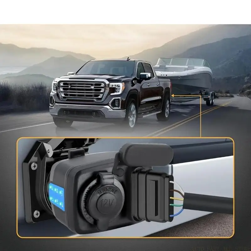 

ДЖ0МА сверхмощный переходник тестера света трейлера 7 Пин для приемистости кораблей и трейлеров