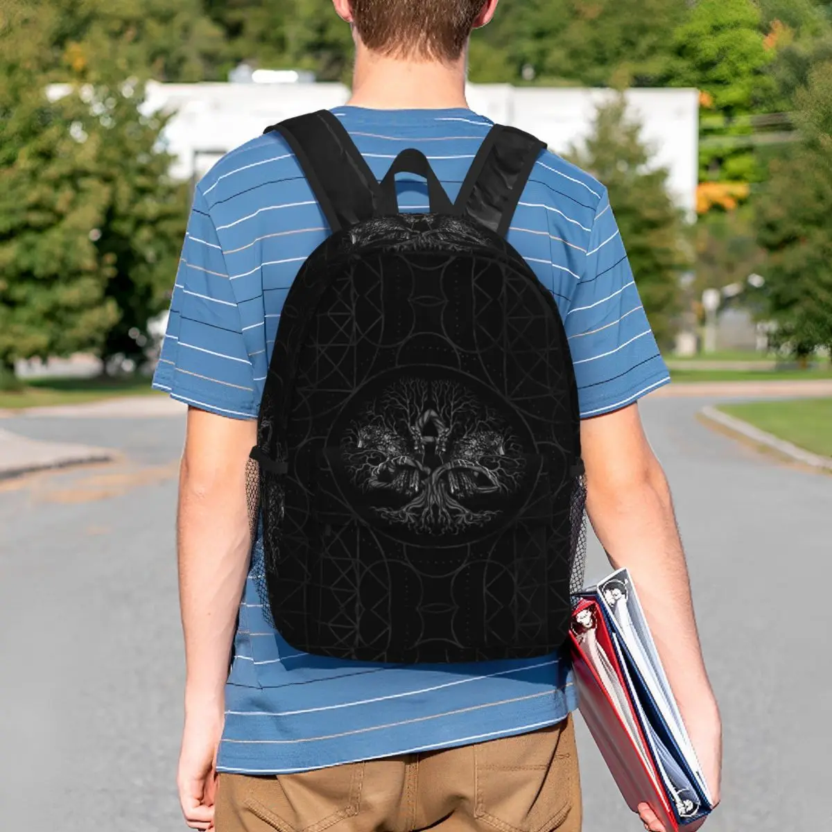Tree Of Life Yggdrasil With Raven Backpack Student BookBag Boys Girls School Bag Computer Shoulder Bags
