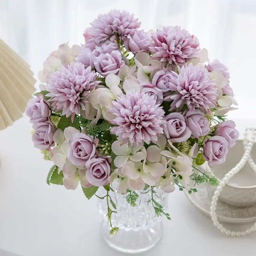 Artificial Flower silk Rose Home Vase Table dishgarden festival Party Outdoor Garden Wedding Bride Bouquet DIY Gift box Decorati