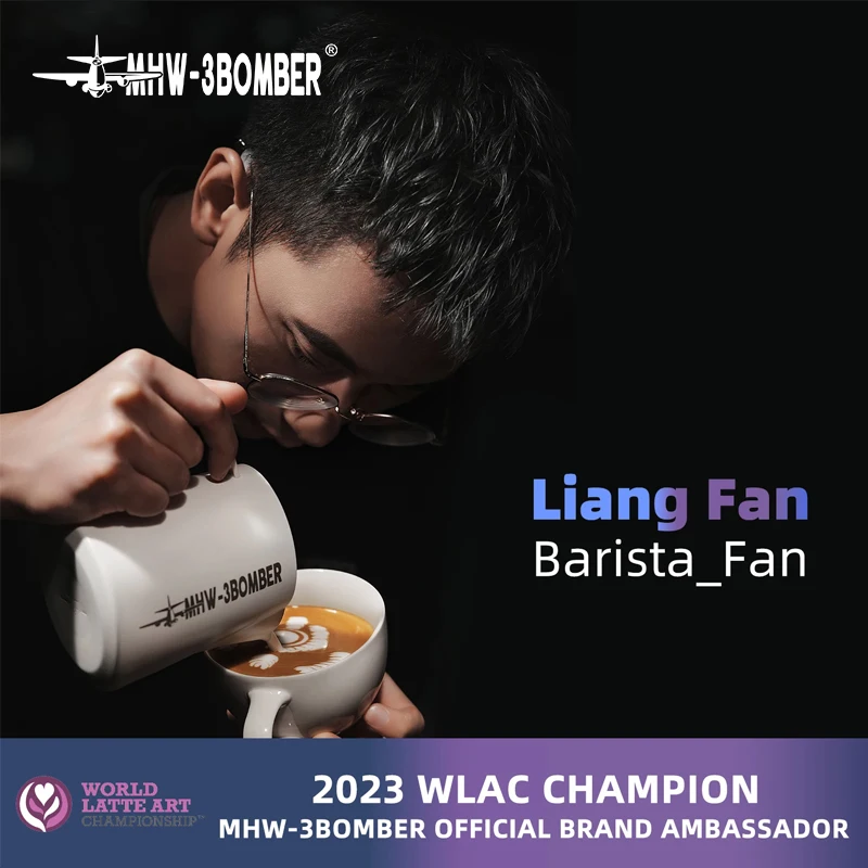 MHW-3BOMBER Milk Frothing Pitcher 304 Stainless Steel Latte Art Pitcher Cup 2023 WLAC World Champion Barista Milk Steaming Jug