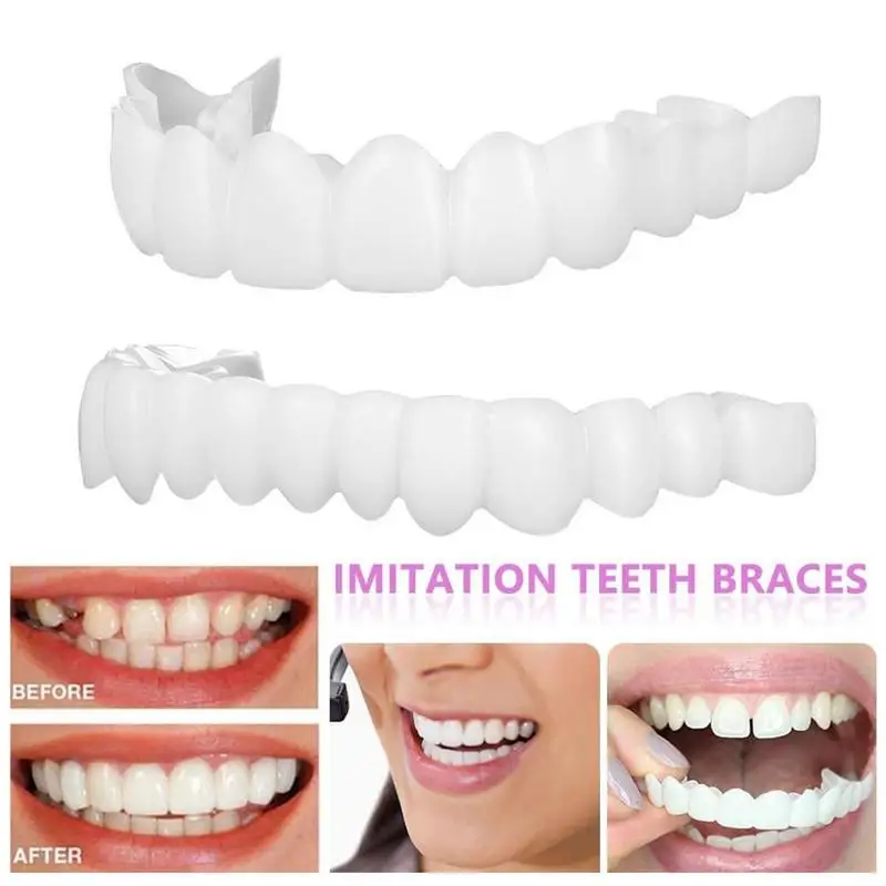 1 Pair Snap on Teeth Veneers for Men and Women Cover The Teeth Fake Tooth Instant Confidence Smile Temporary Hygiene Tools