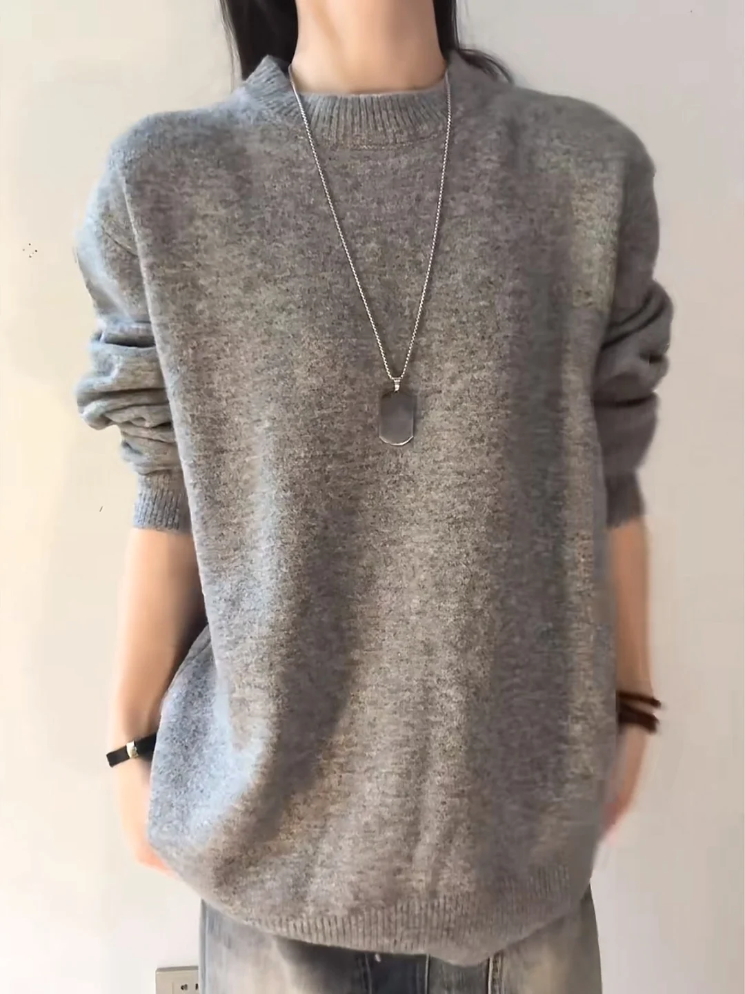 

American Lazy Sle Men's Knitwear Sweater Autumn Winter Basic Heavy Knitted Inner Wear Couple Match Soft Comfortable Long Sl...