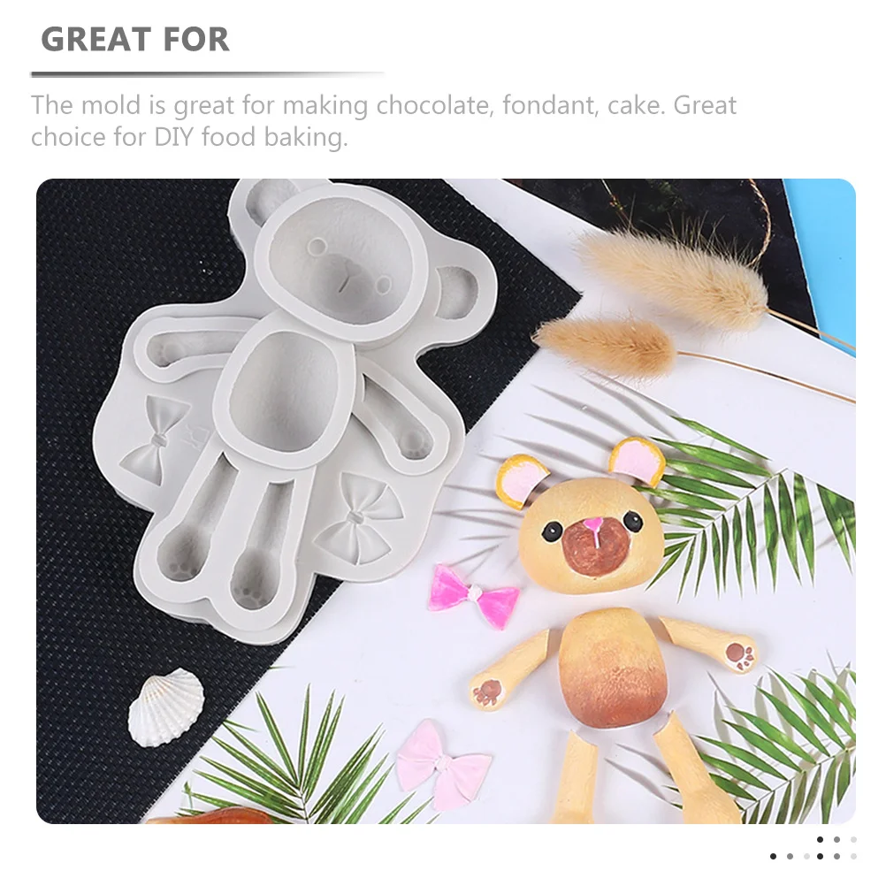

2pcs Bear Shape Silicone Mold Non-Stick Chocolate Candy Baking Mold For Diy Pudding Mousse Cake Jelly Dessert Making Kitchen Bar