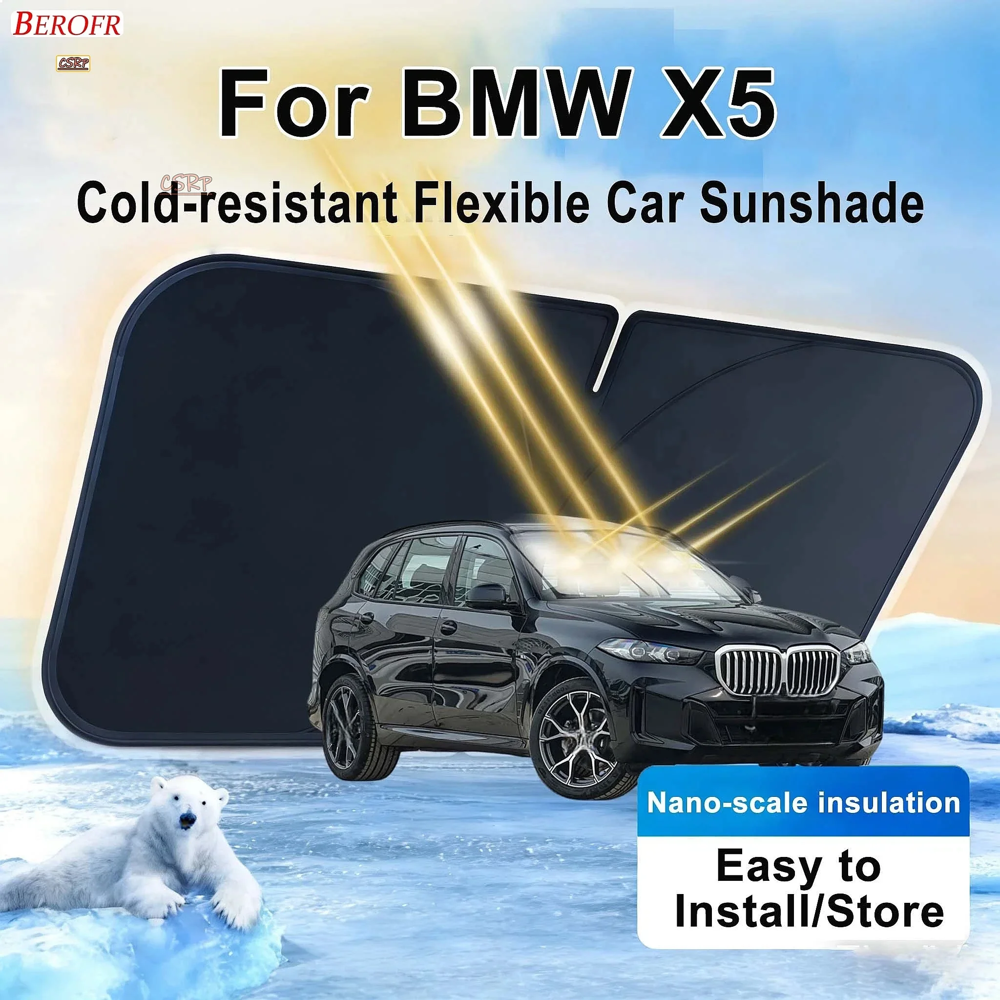 For BMW X5 2024-2026 Car Windshield Sunshade Cover Front Window Sun Shade Heat Insulation Summer Auto Accessories