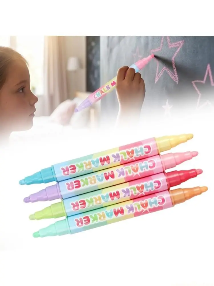 Colorful Liquid Chalk Marker Water Based Erasable Chalk Marker for Glass Window Boards Office Classroom Messages Daily Use